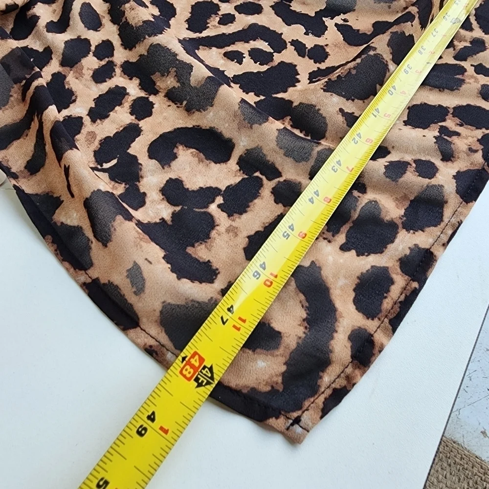 Shein Brown Cheetah Print Multi Use Head Scarf Wrap Adults One Size